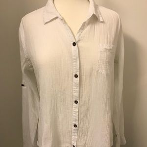 Anthropologie Linen Button Down Shirt